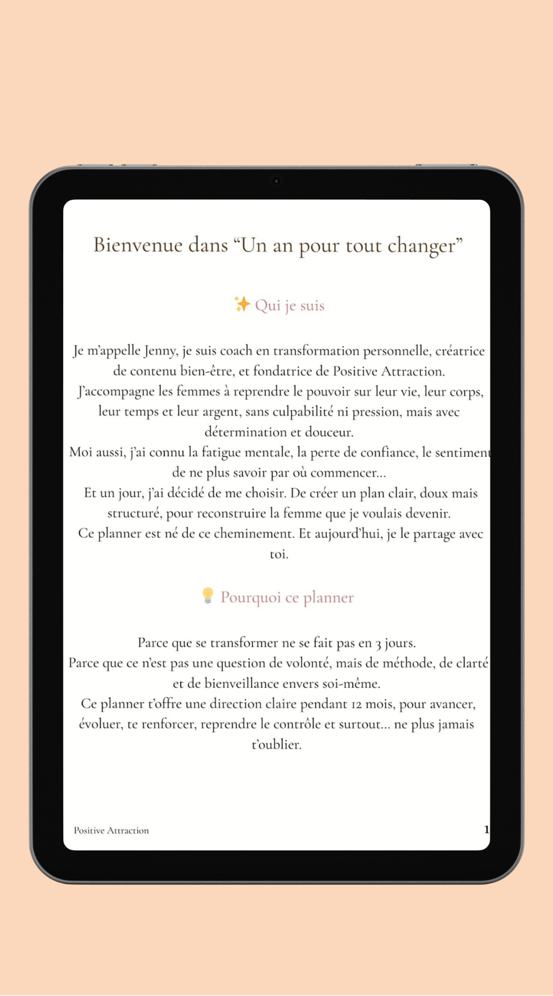 🌟 Planner transformationnel 12 mois – “1 an pour tout changer” – PDF 306 pages