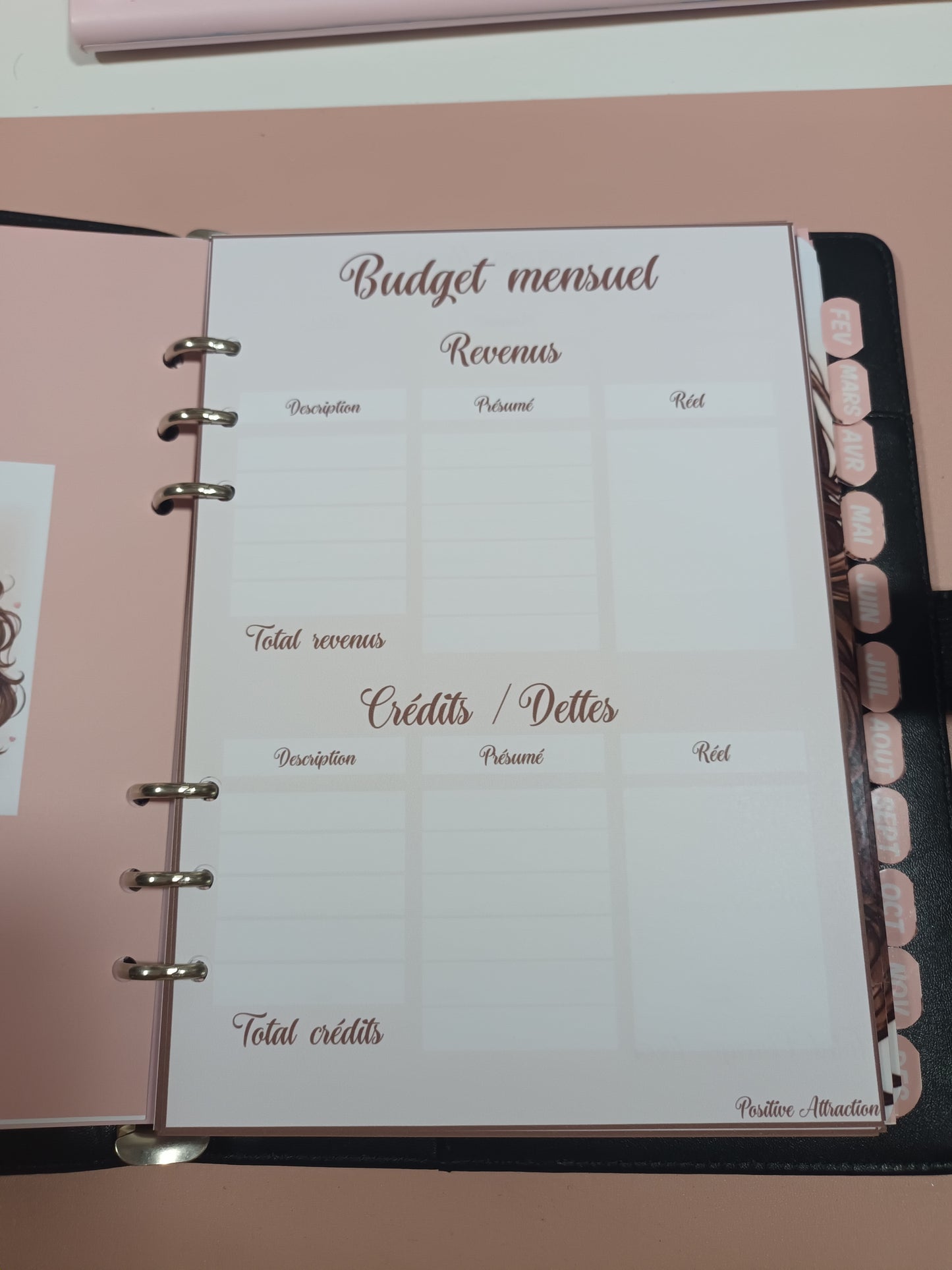 BUDGET PLANNER A5 COMPLET NON DATE POSITIVE ATTRACTION