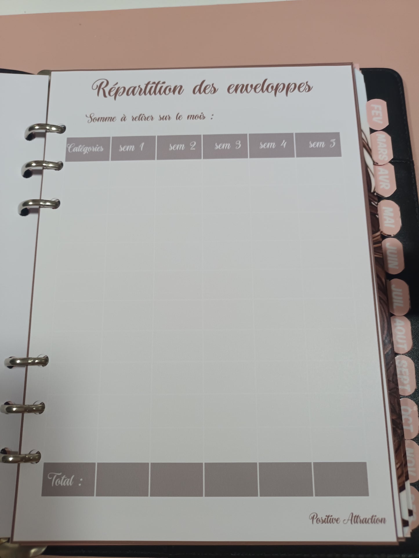 BUDGET PLANNER A5 COMPLET NON DATE POSITIVE ATTRACTION