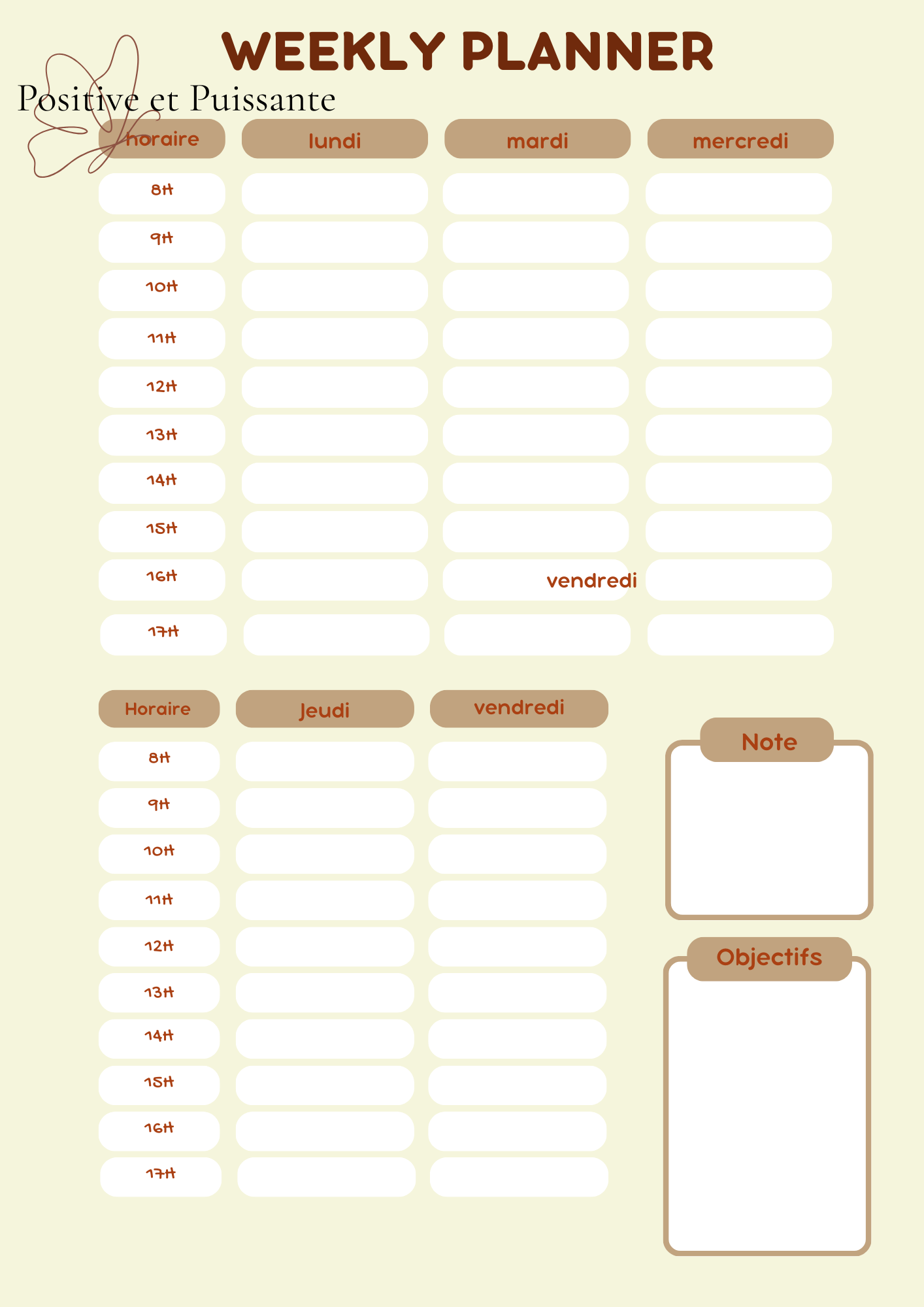 ✨ Kit Organisation Positive & Puissante – PDF imprimable ✨