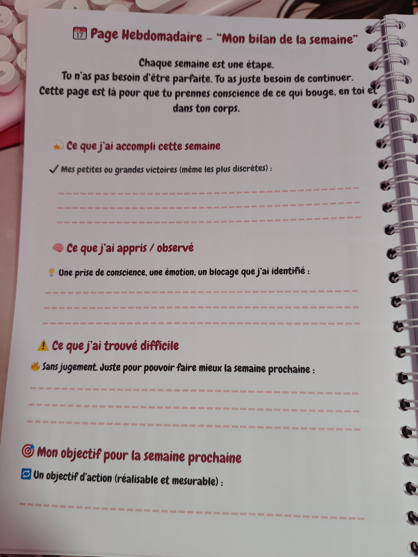 Je me choisis – Journal de métamorphose physique et mentale
