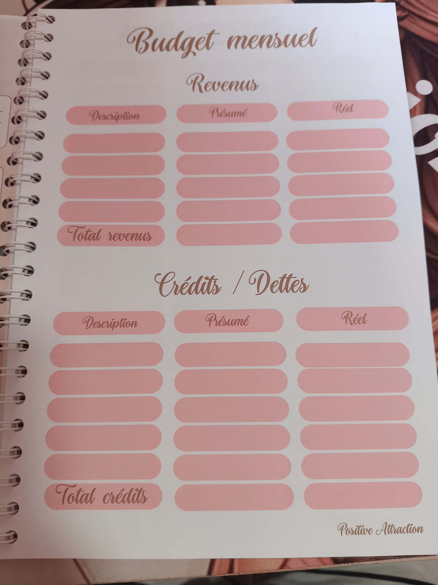 📝 Budget Planner Annuel – Format relié ou perforé A4 – 30€