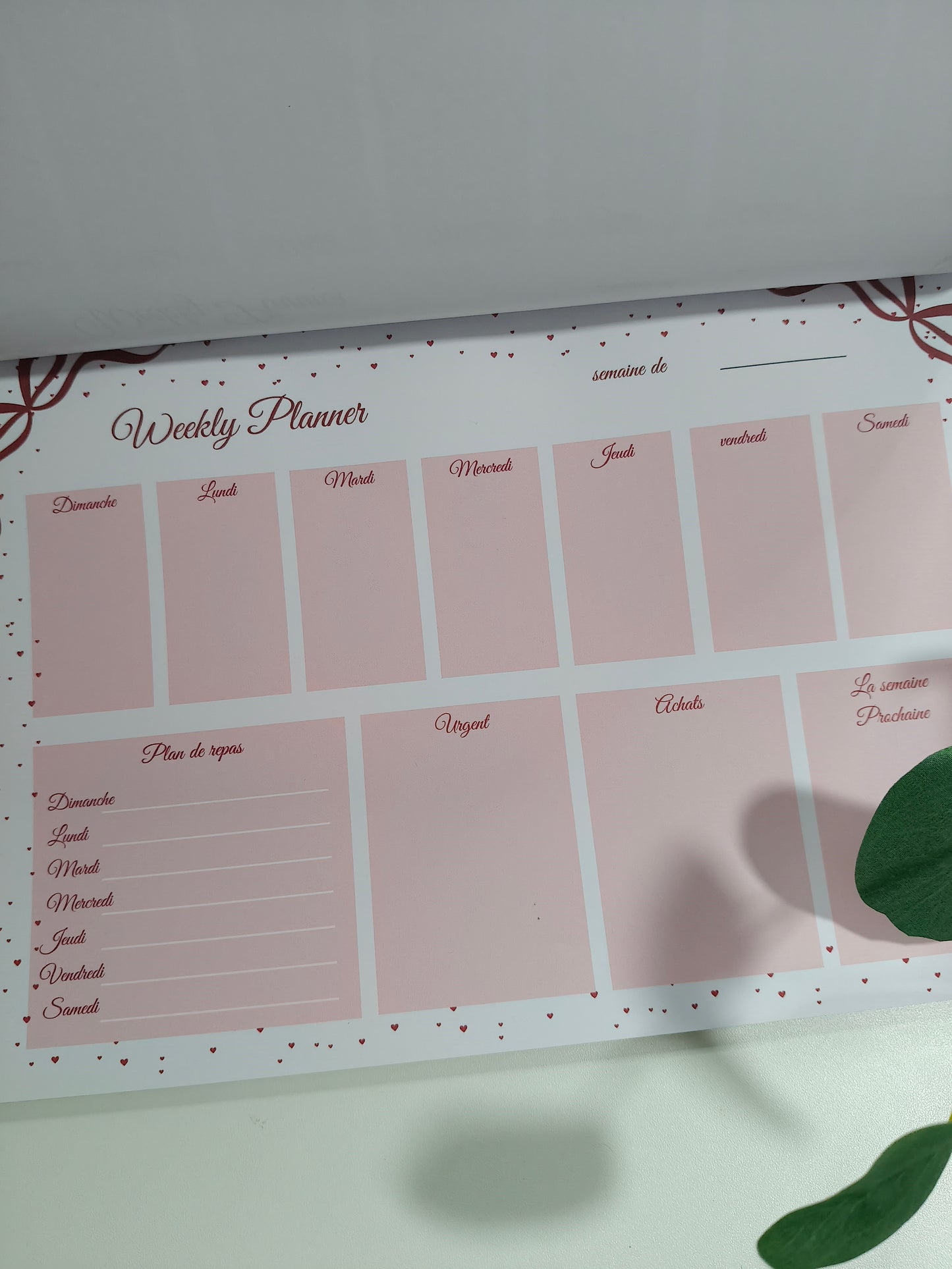 📅 WEEKLY PLANNER — FORMAT A4 RENAISSANCE Saint Valentin