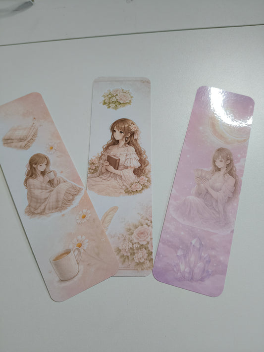 🌹 Lot de 3 marque-pages – Modèle Romantique